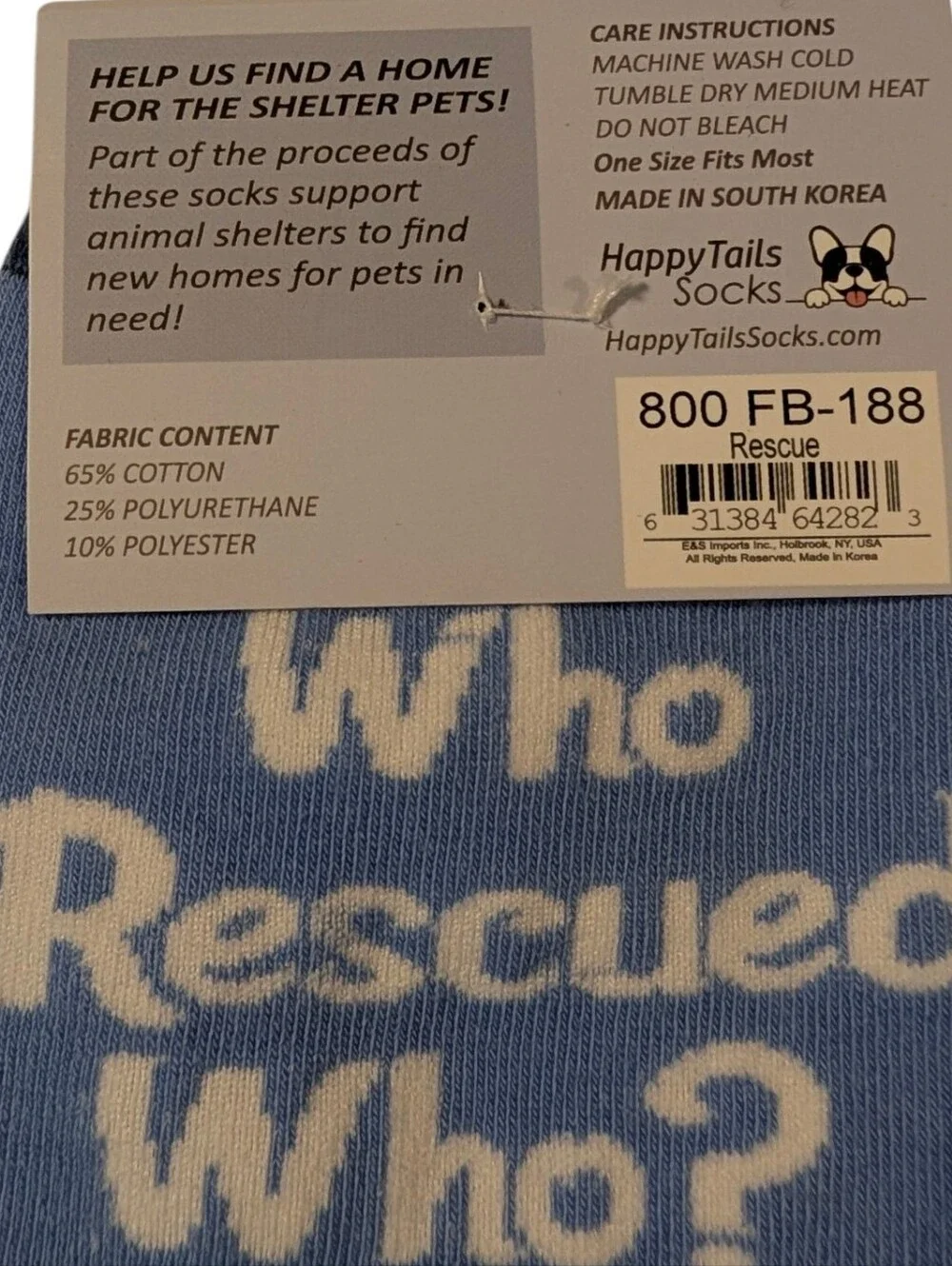 Happy Tails Who Rescued Who? I Love My Dog! Dog Rescue Crew Socks One Size Most